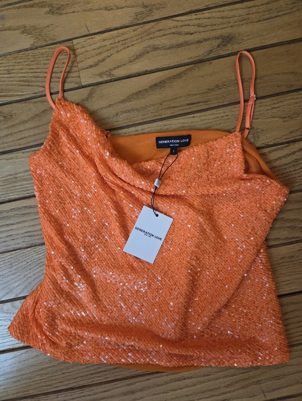 Generation Love Orange Sequin Monet Camisole